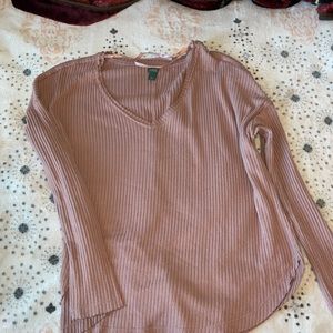 Long Sleve V-neck mauve